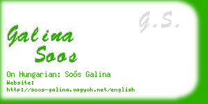 galina soos business card
